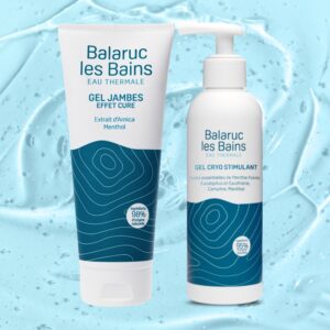 Gel cryo stimulant et gel jambes légères à l'eau thermale douleurs chroniques