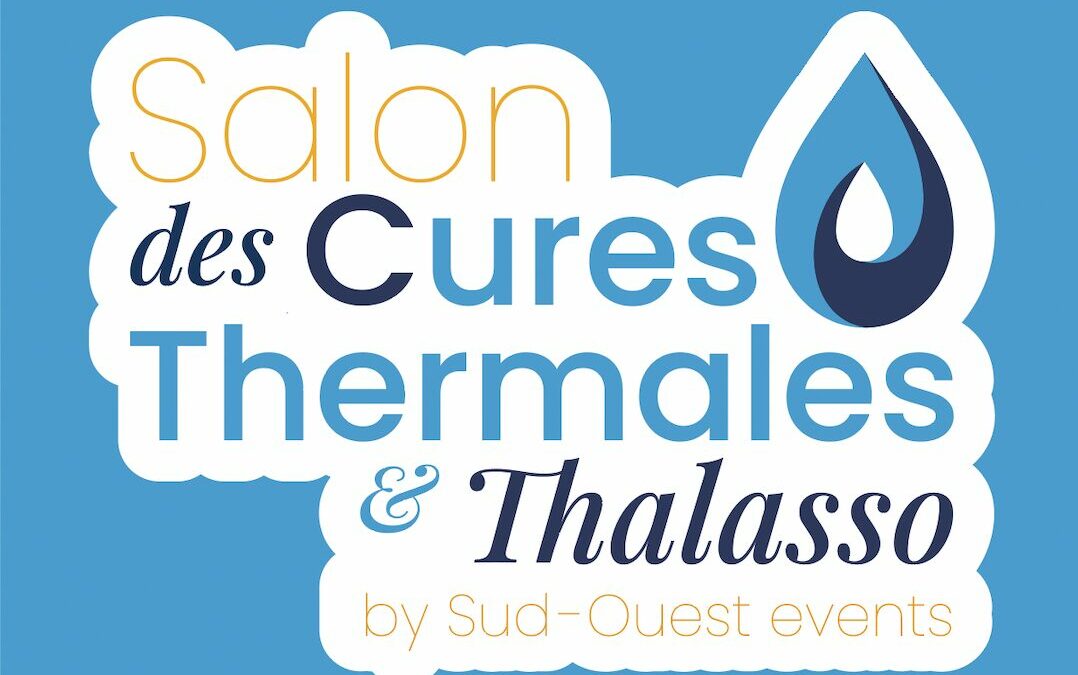 Logo du salon des cures thermales et thalassos sur fond bleu