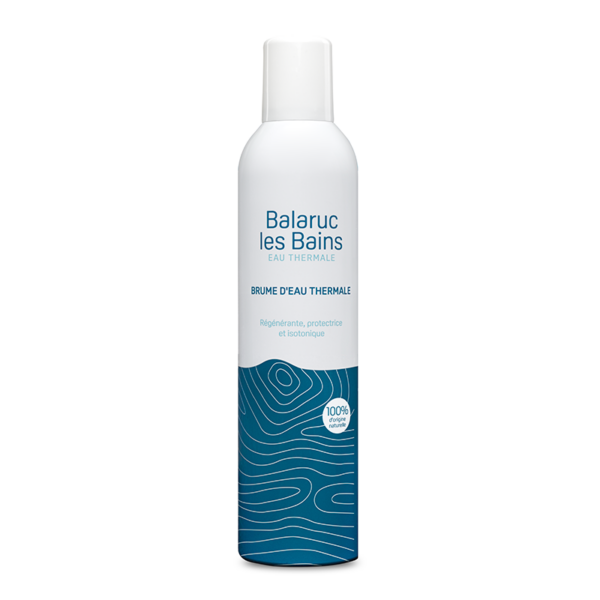 Brumisateur d'eau thermale de Balaruc-les-Bains en aérosol de 300ml. Eau thermale isotonique, régénérante et protectrice