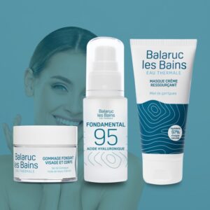 Gommage visage, anti-âge Fondamental 95 à l'acide hyaluronique et masque crème