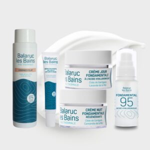 Essence éclat, sérum acide hyaluronique crème jour nuit fondamental