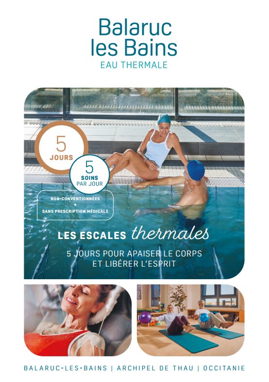 Couverture de la brochure des escales thermales des thermes de Balaruc Les Bains